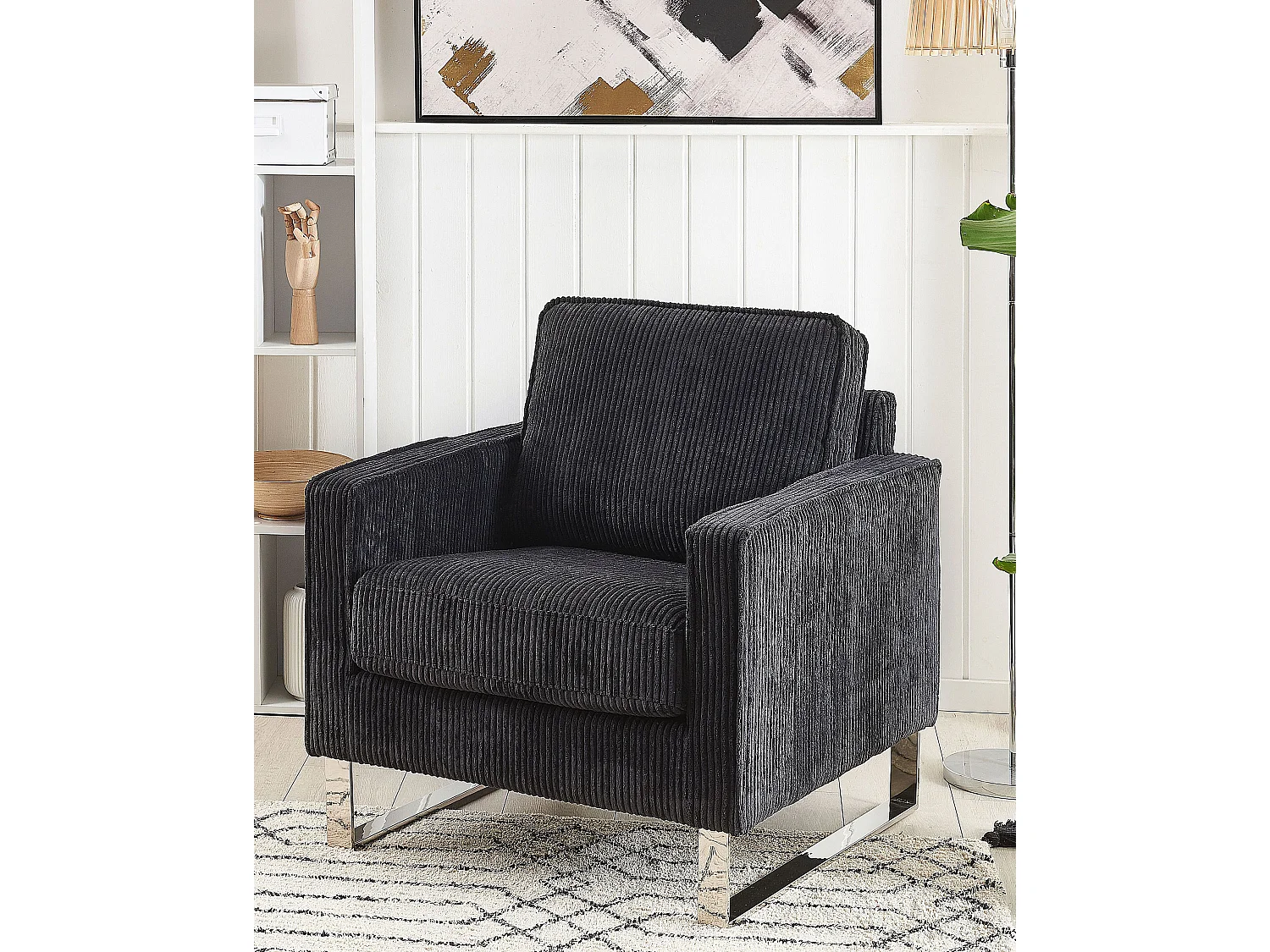 Fauteuil VIND Velours côtelé Noir