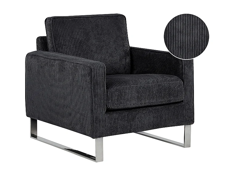 Fauteuil VIND Velours côtelé Noir