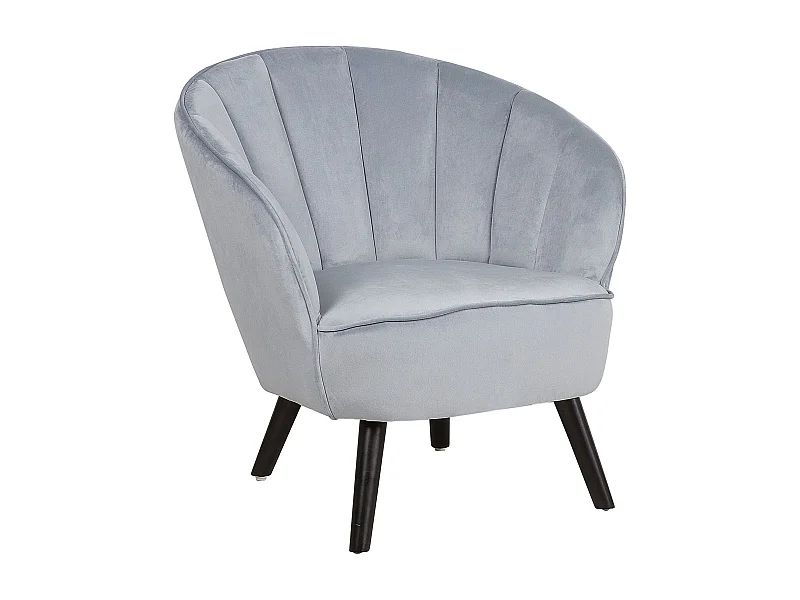 Fauteuil DALA Velours Gris clair