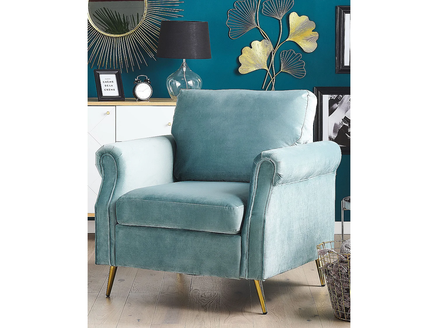 Fauteuil VIETAS Velours Vert menthe
