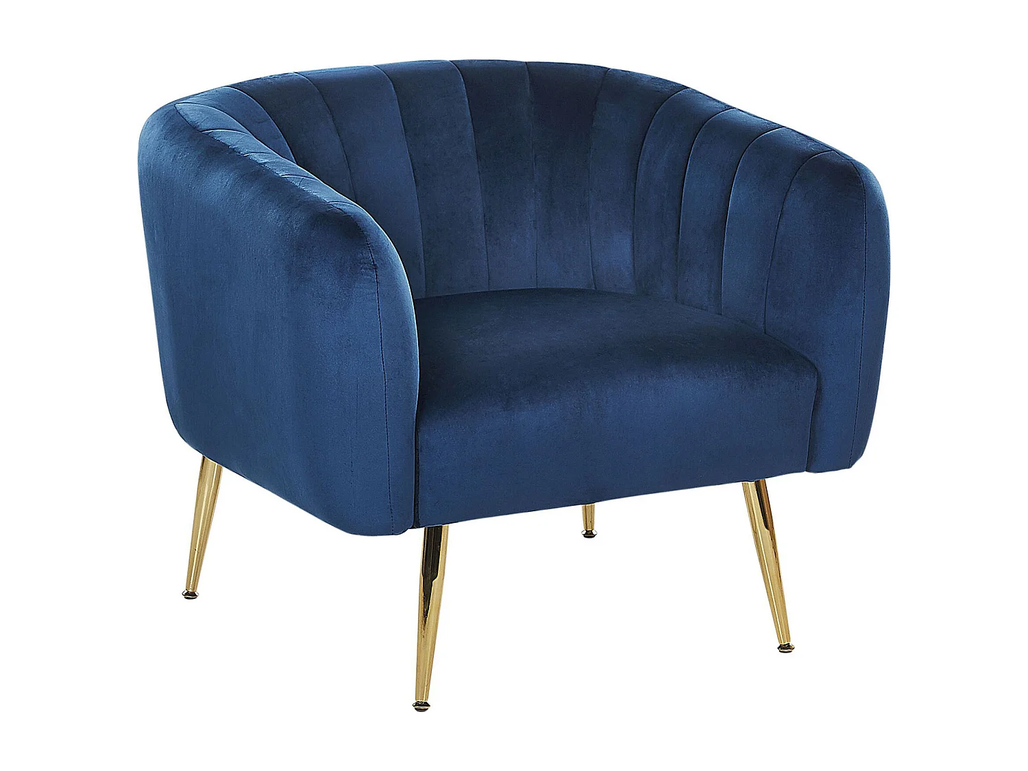 Fauteuil LACONIA Fluweel Donkerblauw