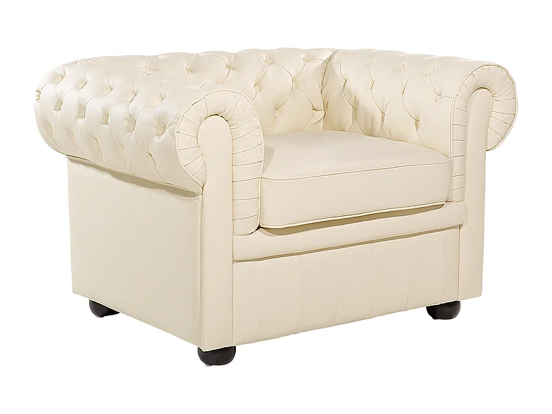 Poltrona CHESTERFIELD Pele Creme
