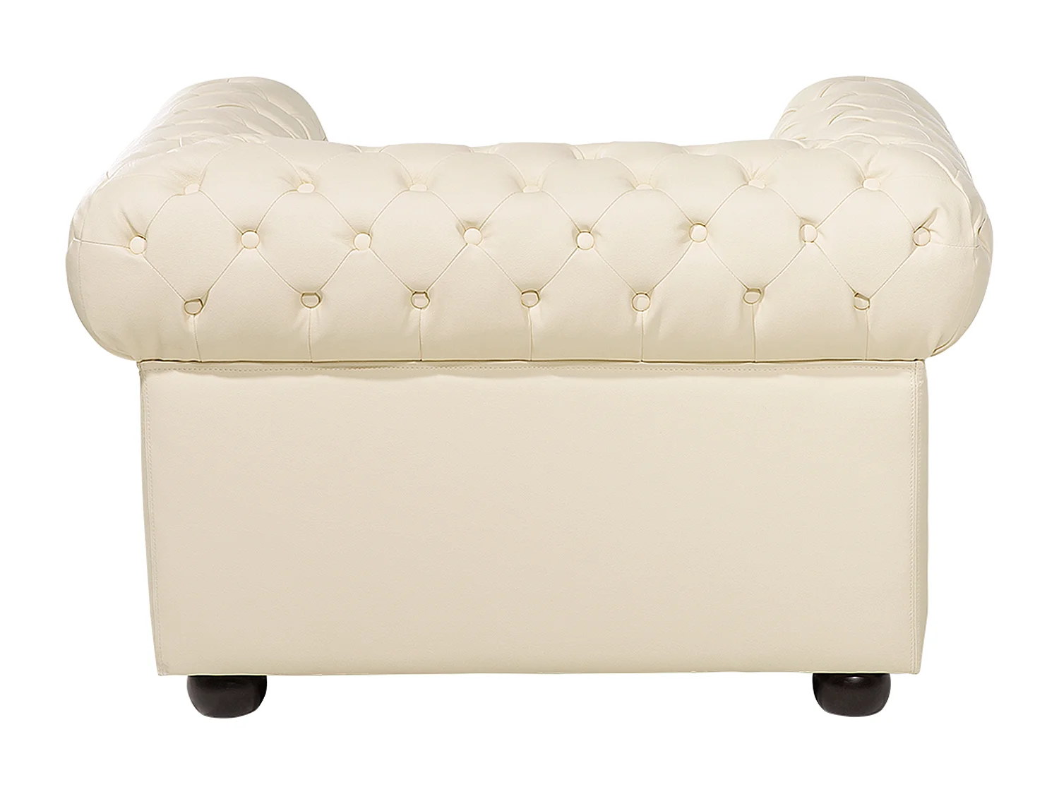 Retro Sessel englischer Stil Echtleder creme / beige Chesterfield