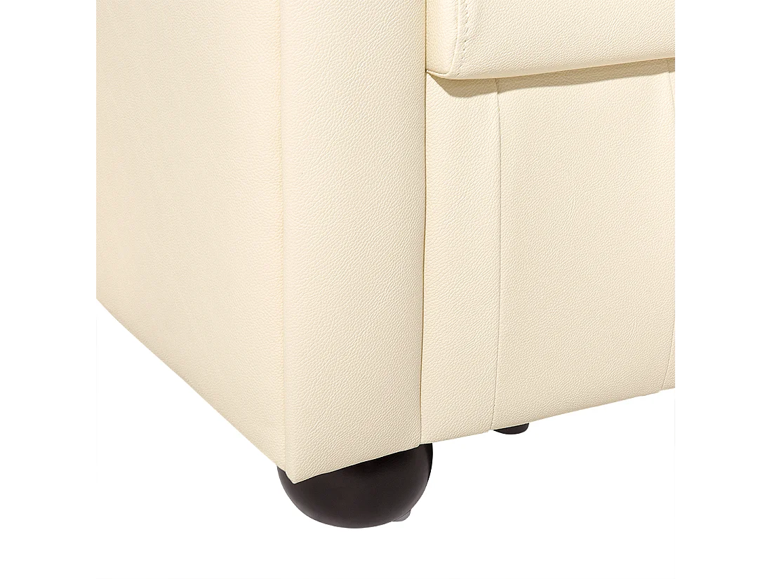 Retro Sessel englischer Stil Echtleder creme / beige Chesterfield