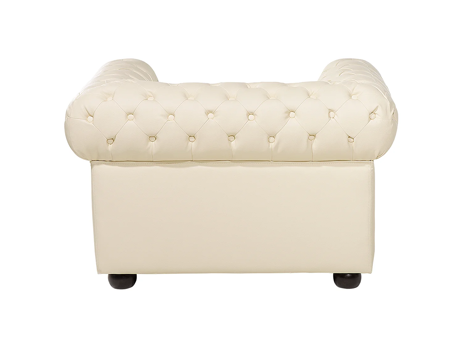 Armchair CHESTERFIELD Leather Light Beige