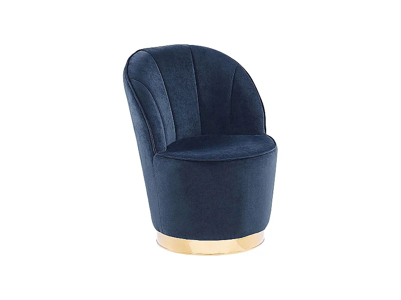 Trendy Sessel samtige Polsterbezug dunkelblau Alby