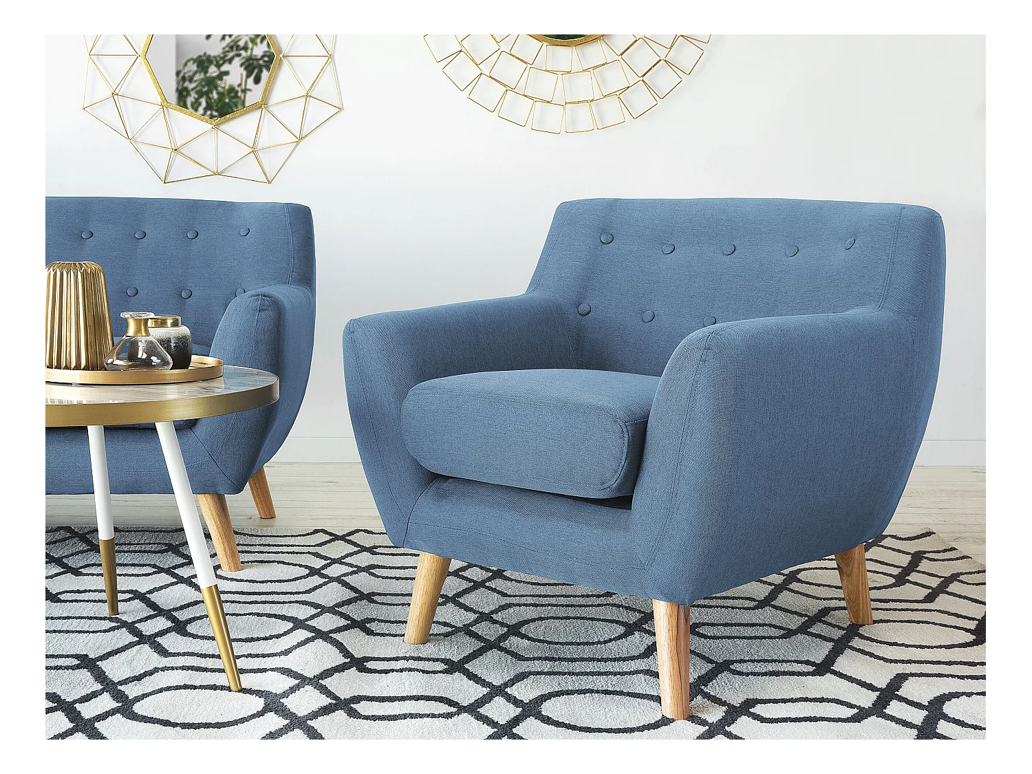 Fauteuil MOTALA Stof Blauw