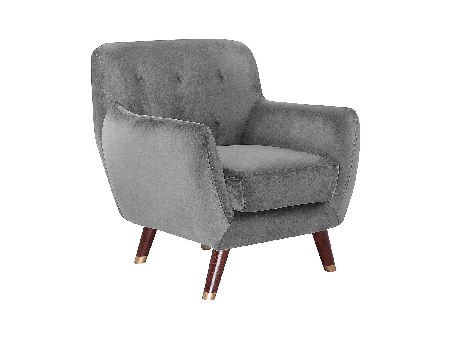 Moderner Retro-Sessel aus Samtstoff in Grau Bodo