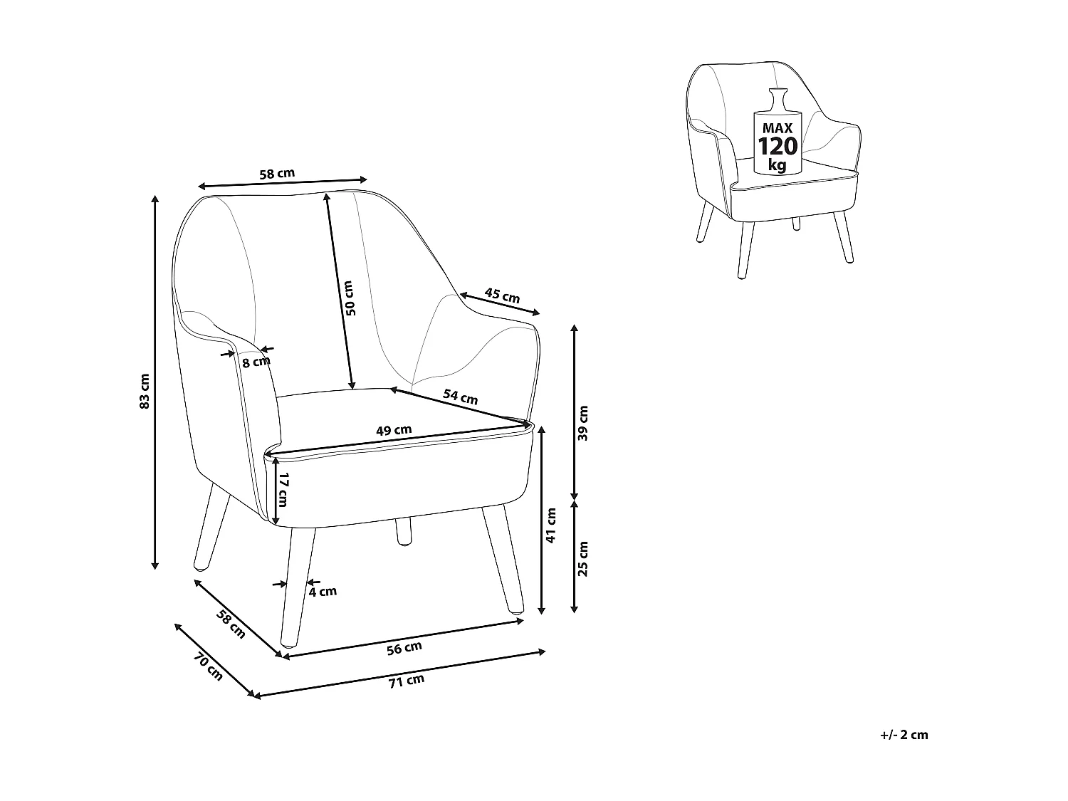 Fauteuil LOKEN Tissu Gris