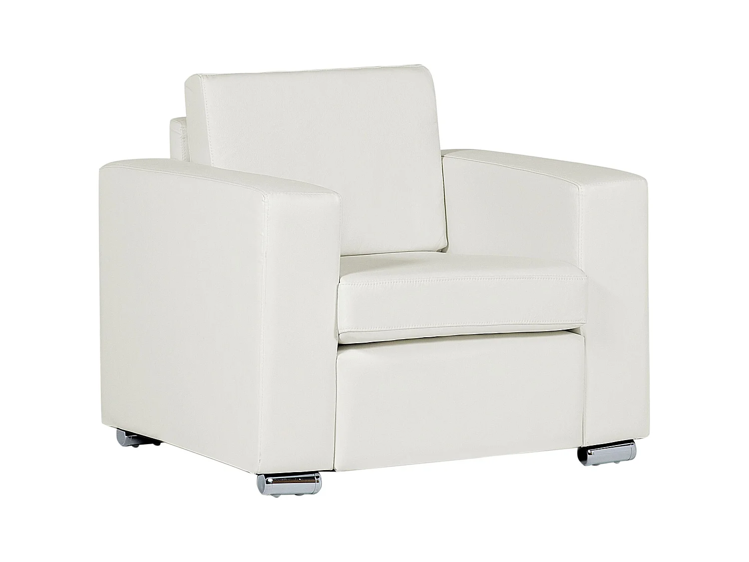 Klassischer Sessel Echtleder weiß Helsinki