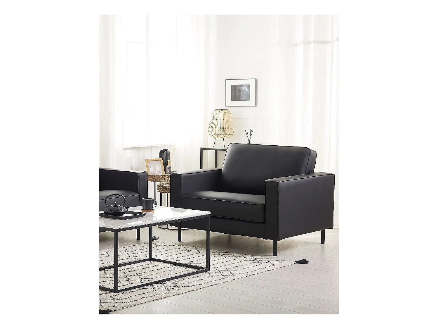 Sillón SAVALEN Piel Negro