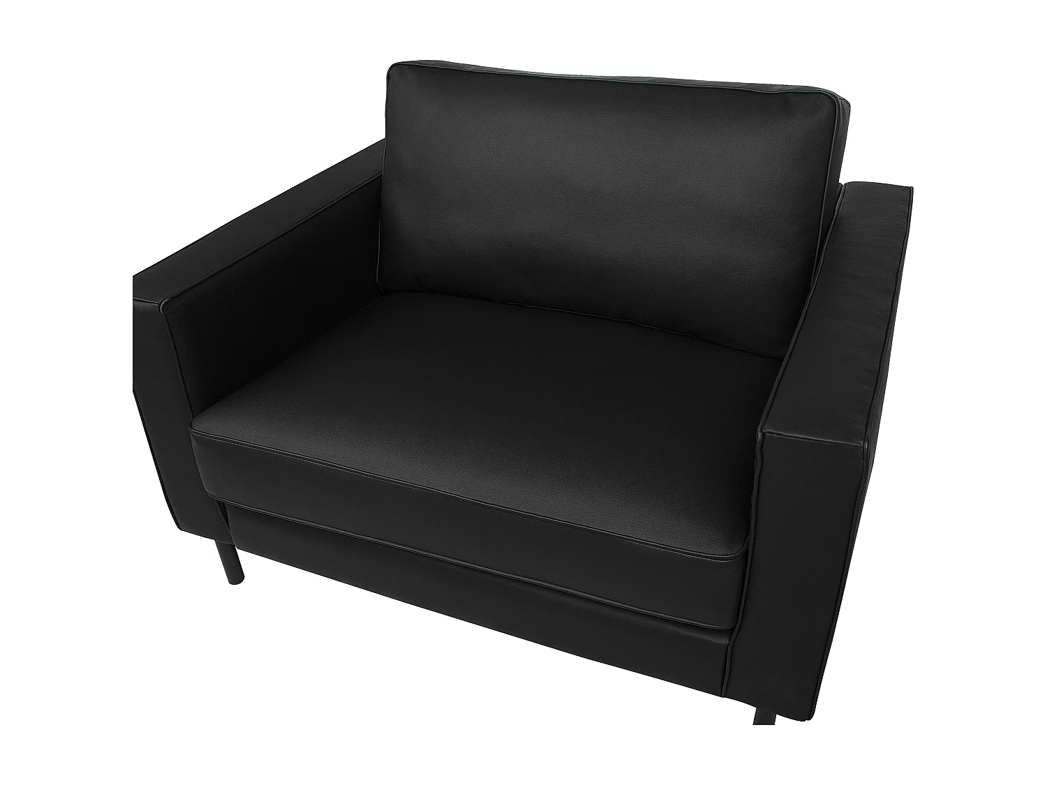 Poltrona SAVALEN Pelle naturale Nero