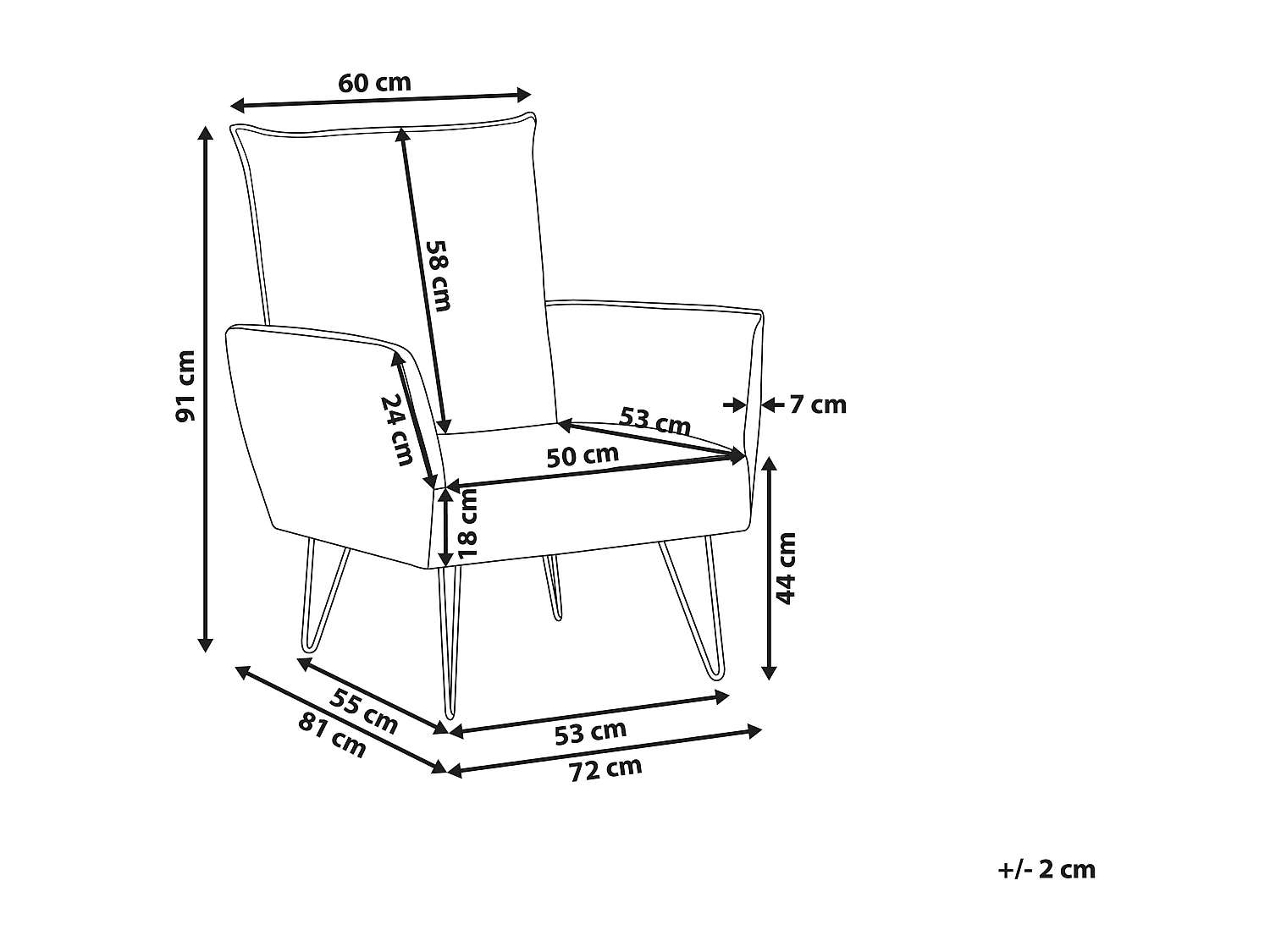 Fauteuil RIBE Tissu Noir
