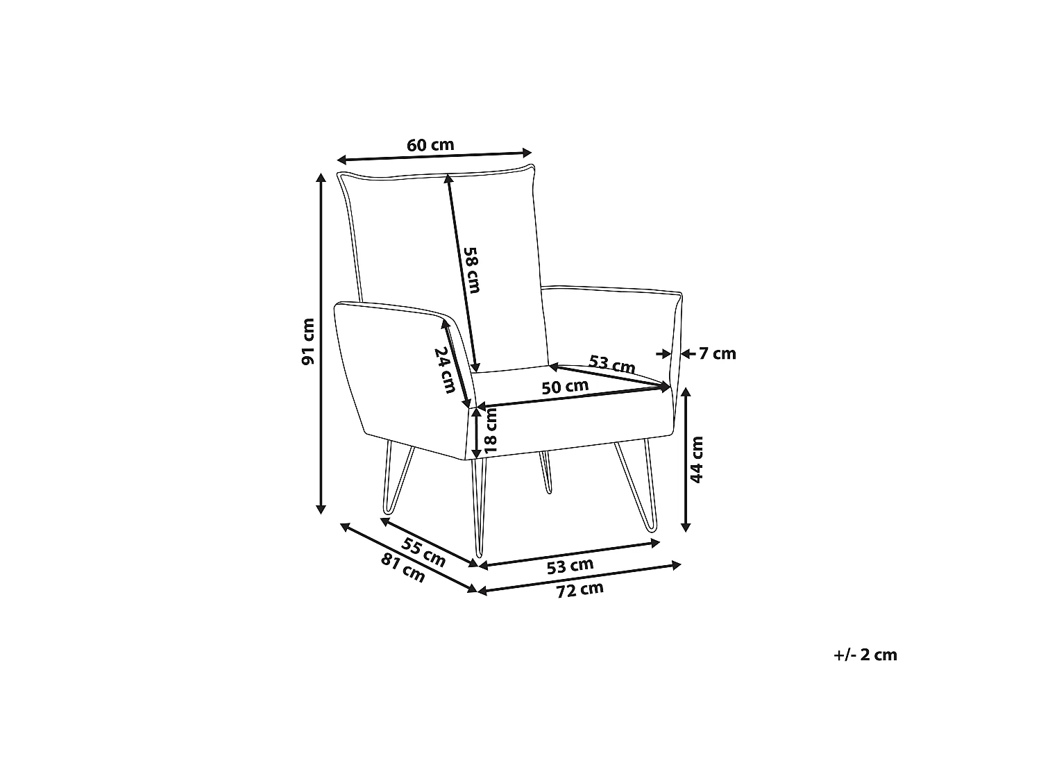 Fauteuil RIBE Tissu Noir