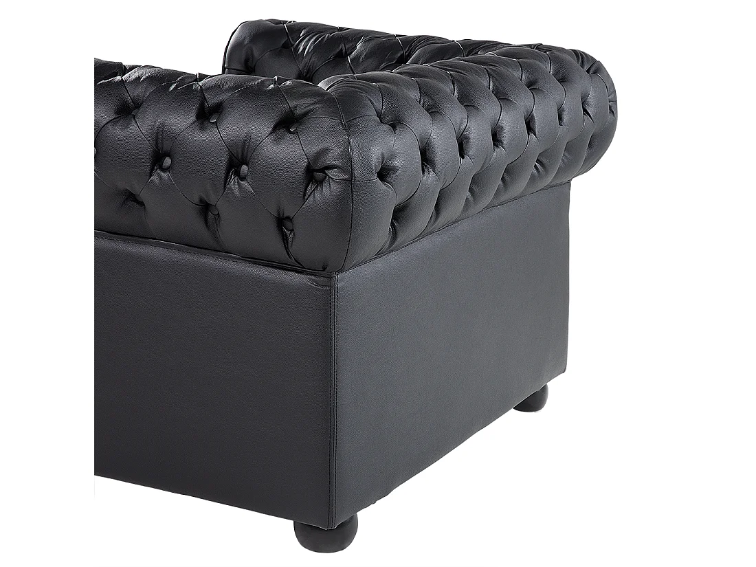 Fauteuil CHESTERFIELD Cuir Noir