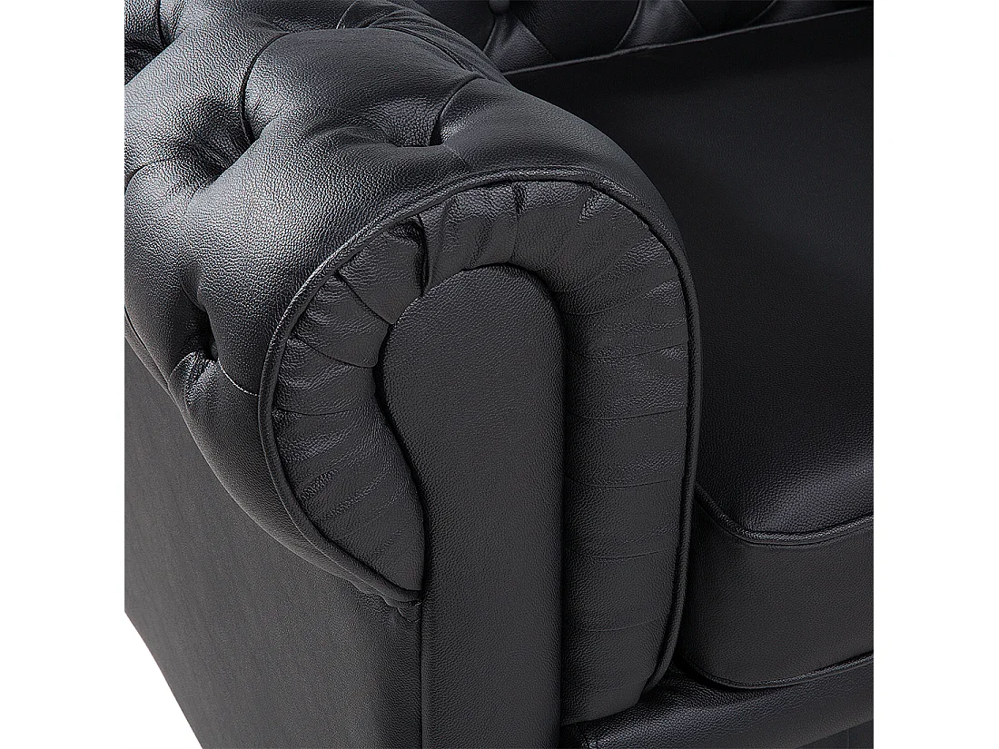 Fauteuil CHESTERFIELD Cuir Noir