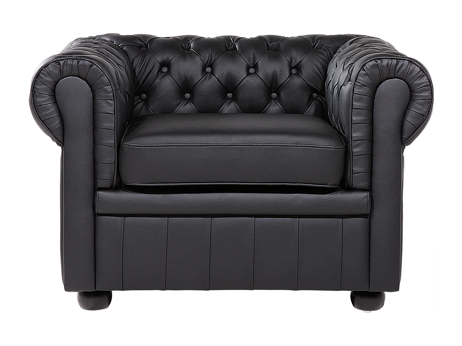 Poltrona CHESTERFIELD Pelle naturale Nero