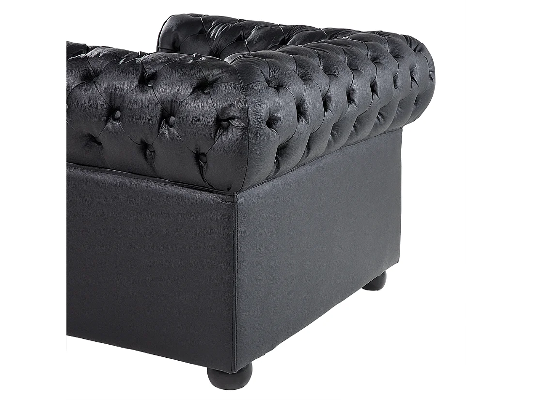 Poltrona CHESTERFIELD Pelle naturale Nero