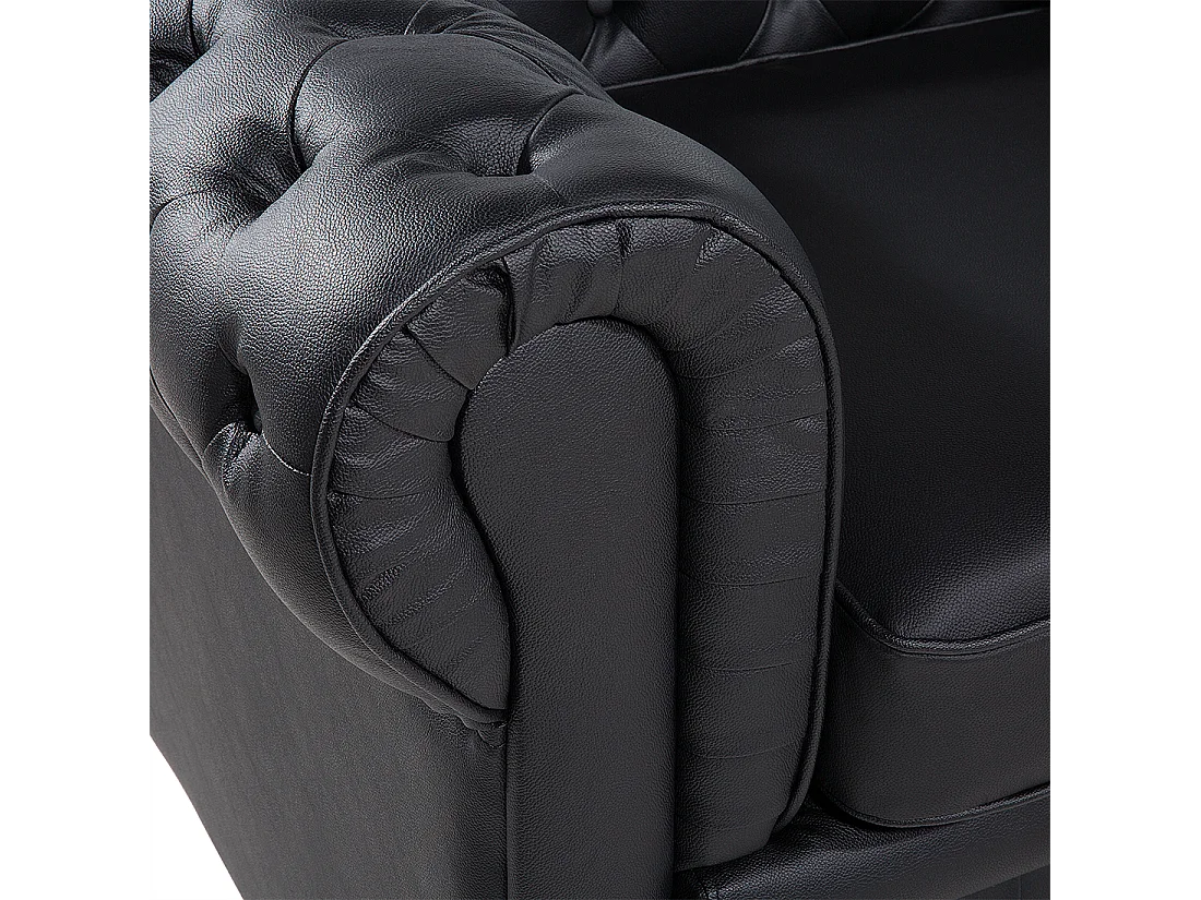 Poltrona CHESTERFIELD Pelle naturale Nero