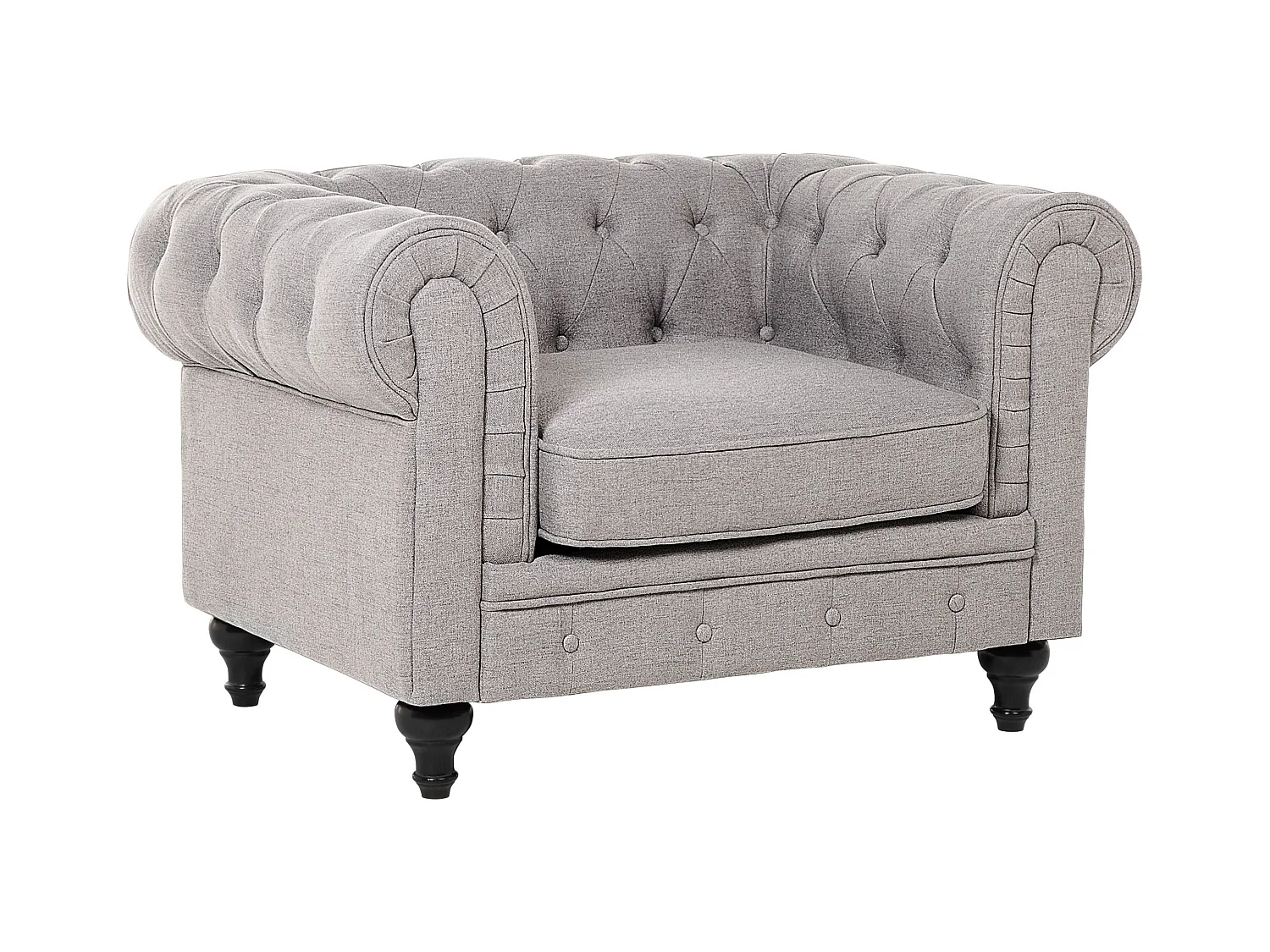 Fauteuil CHESTERFIELD Tissu Gris clair