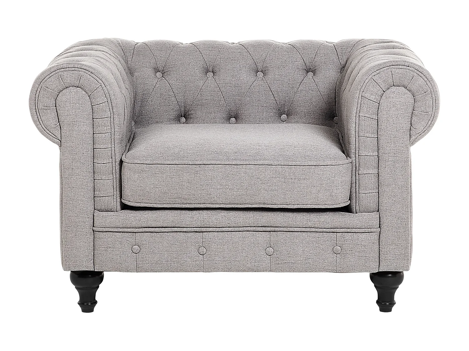 Fauteuil CHESTERFIELD Tissu Gris clair