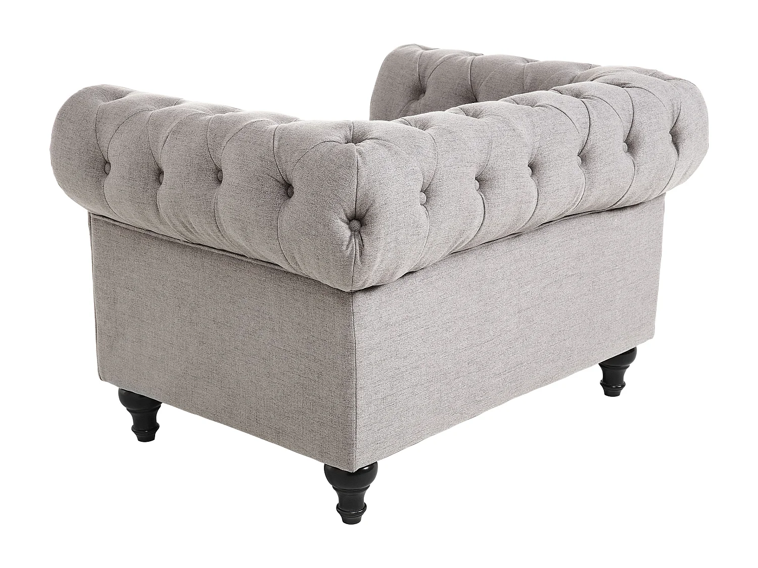 Fauteuil en tissu gris clair CHESTERFIELD