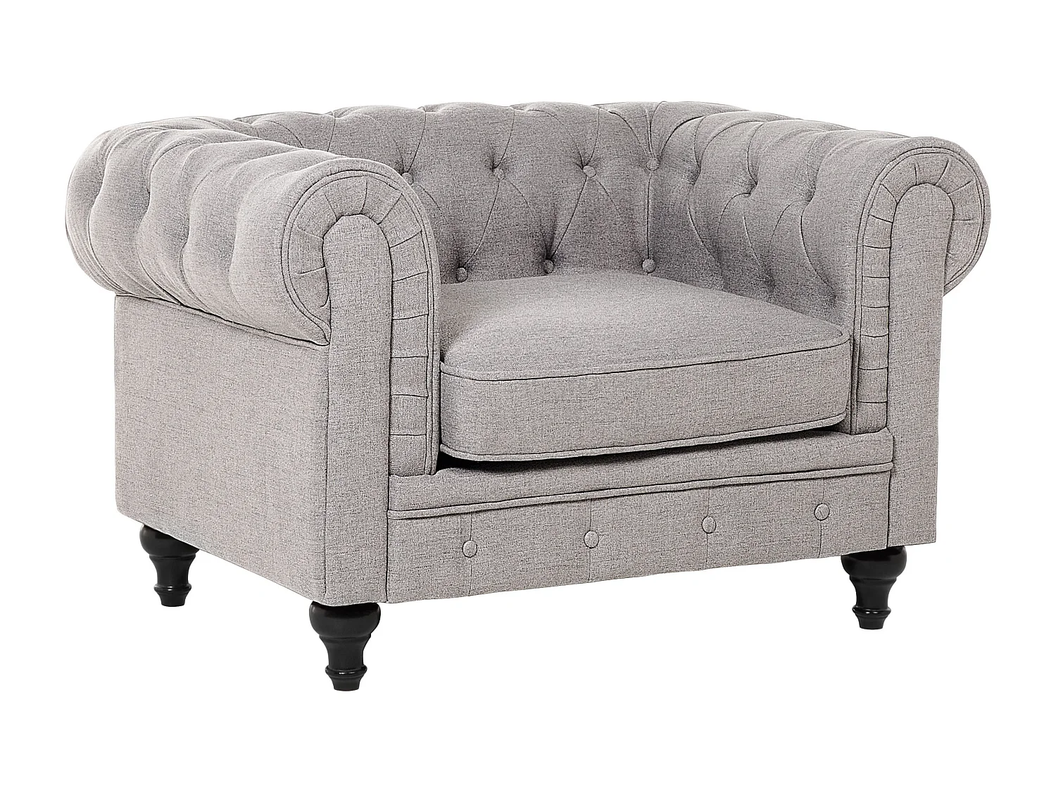 Fauteuil CHESTERFIELD Tissu Gris clair