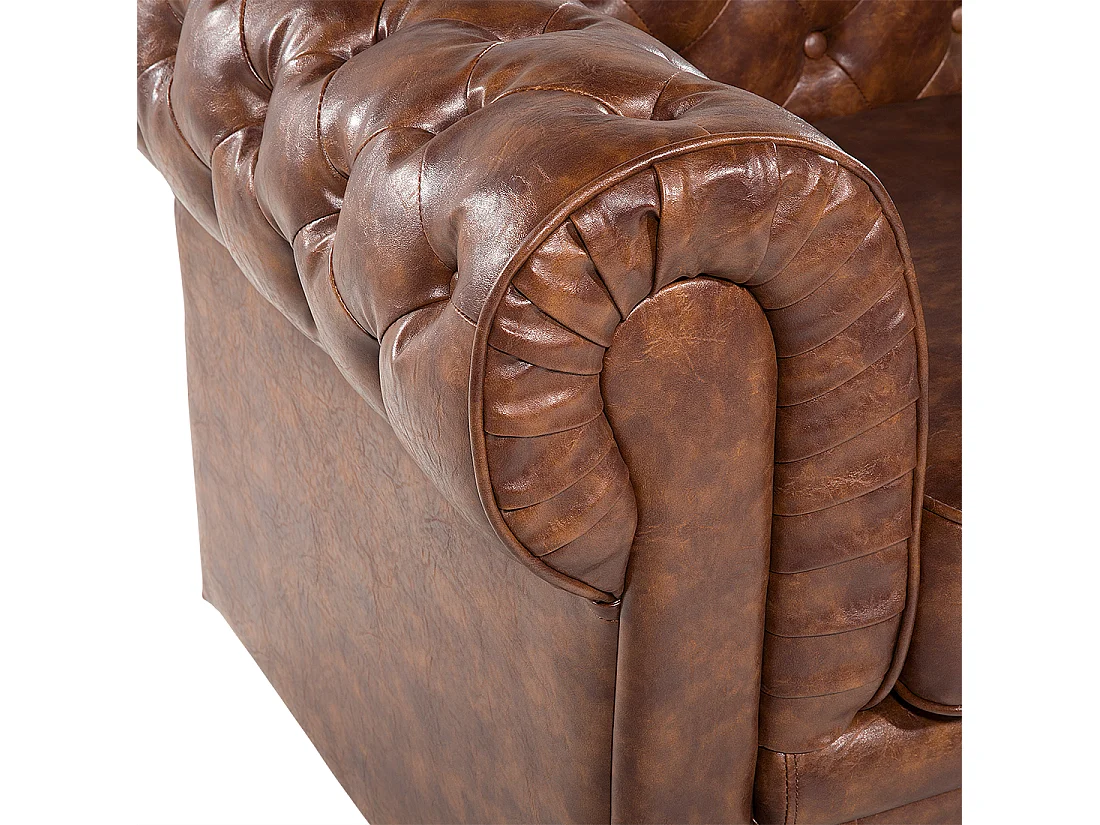 Klassisches Sessel im Chesterfield Stil braun Chesterfield