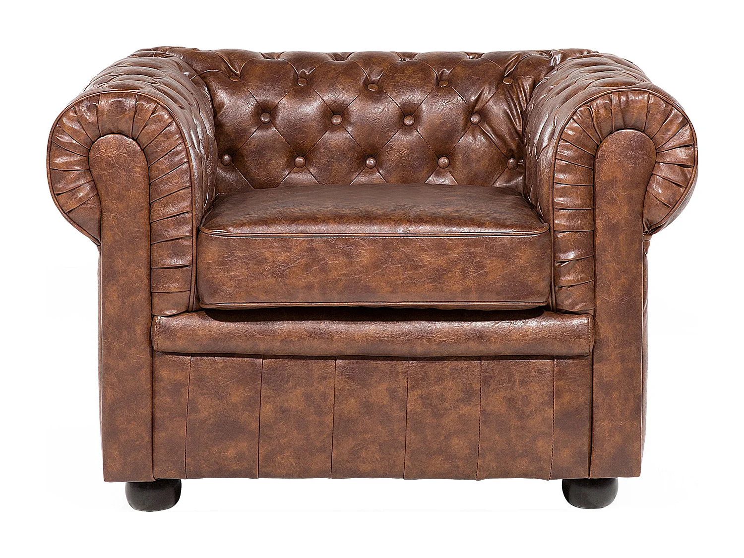 Fauteuil CHESTERFIELD Kunstleer Goudbruin