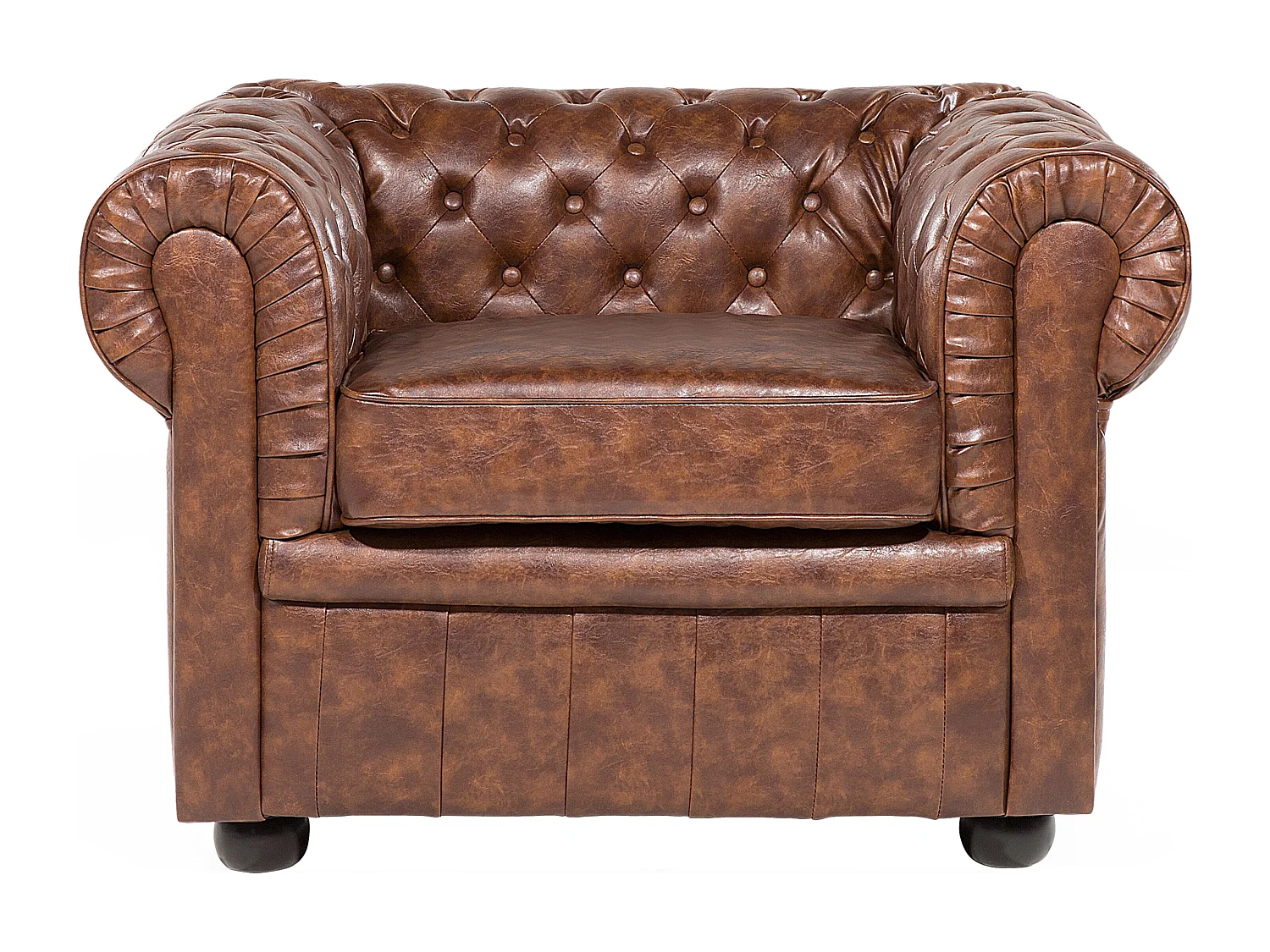 Fauteuil CHESTERFIELD Kunstleer Goudbruin