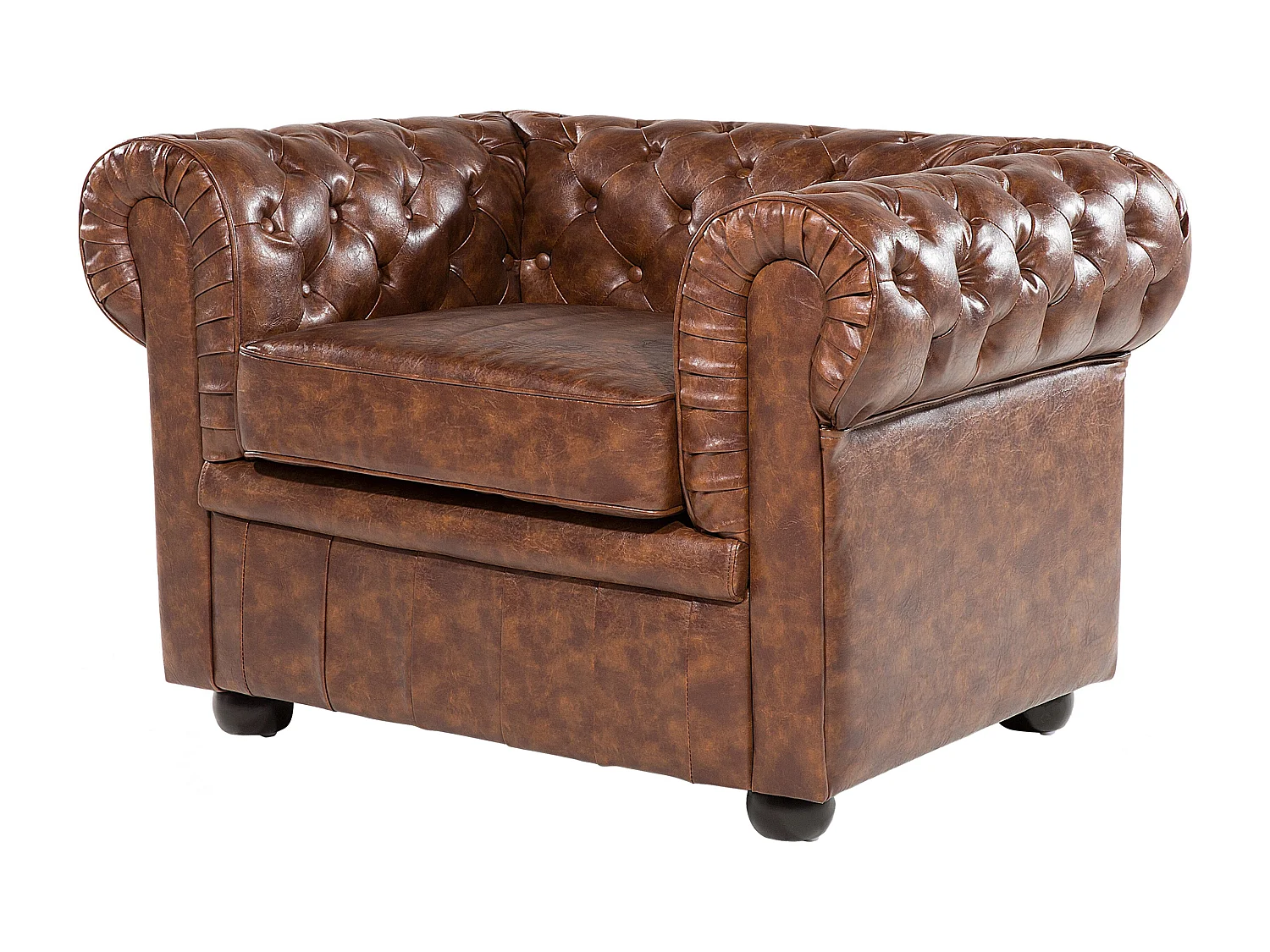 Fauteuil CHESTERFIELD Kunstleer Goudbruin