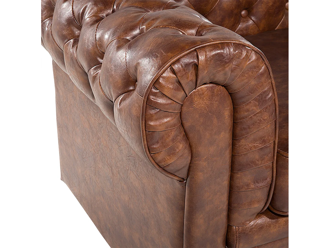 Fauteuil CHESTERFIELD Kunstleer Goudbruin