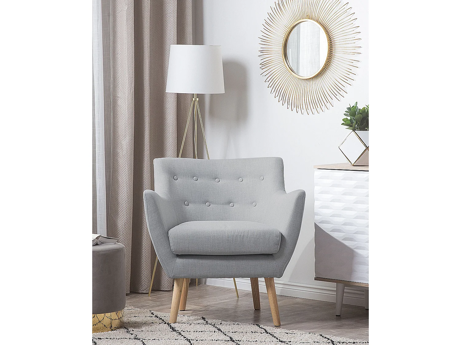 Poltrona DRAMMEN Tessuto Grigio chiaro