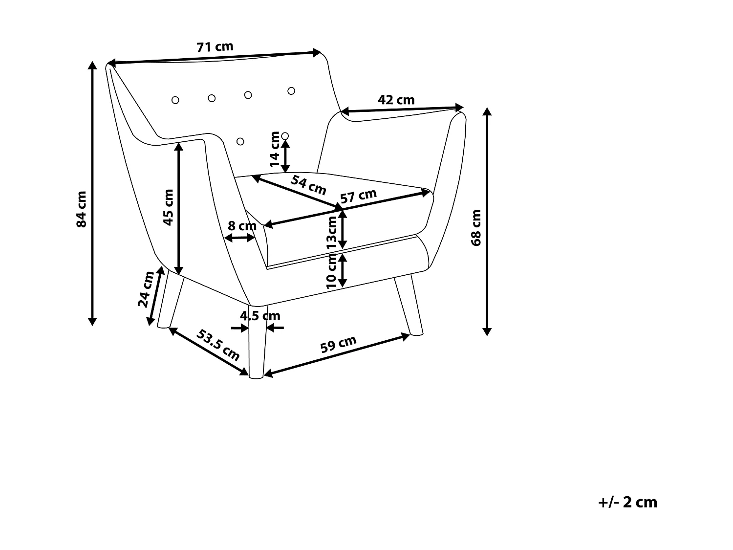 Sillón DRAMMEN Tela Gris claro