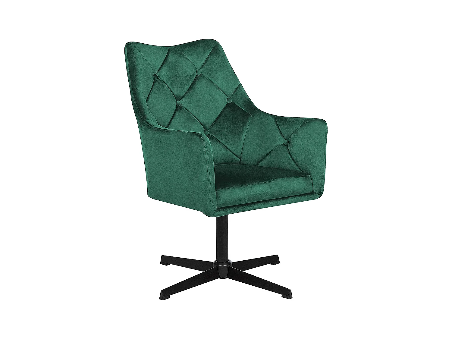 Poltrona girevole VAKSALA Velluto Verde scuro