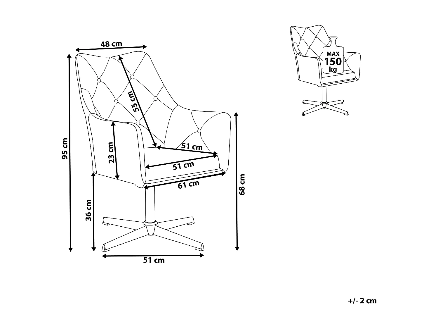 Fauteuil pivotant VAKSALA Velours Vert foncé