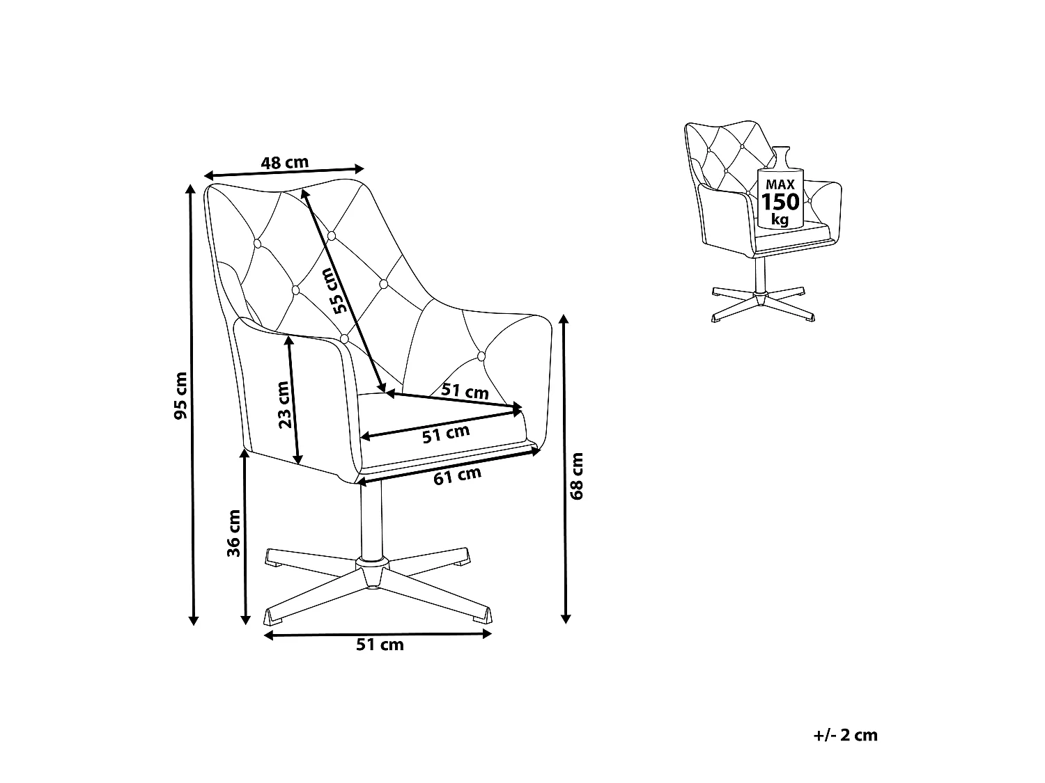 Fauteuil pivotant VAKSALA Velours Vert foncé