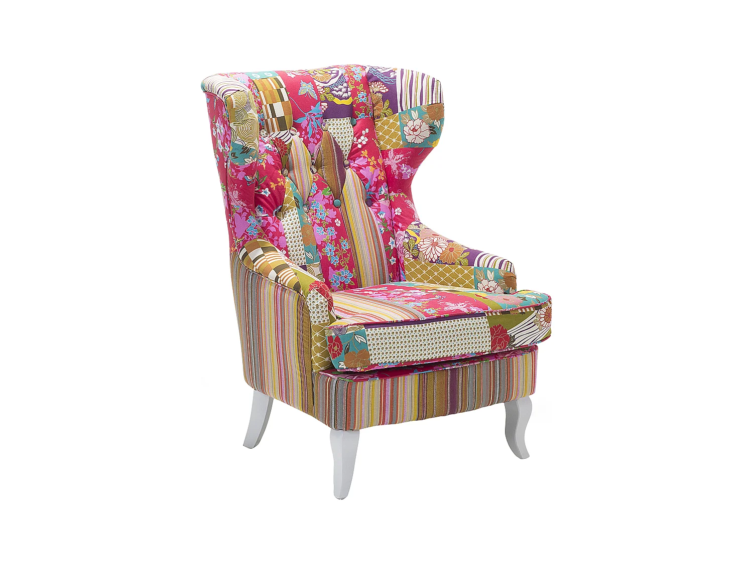 Fauteuil à oreilles MOLDE Tissu Rose fushia