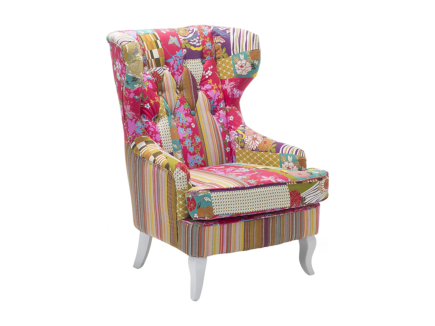 Fauteuil à oreilles MOLDE Tissu Rose fushia