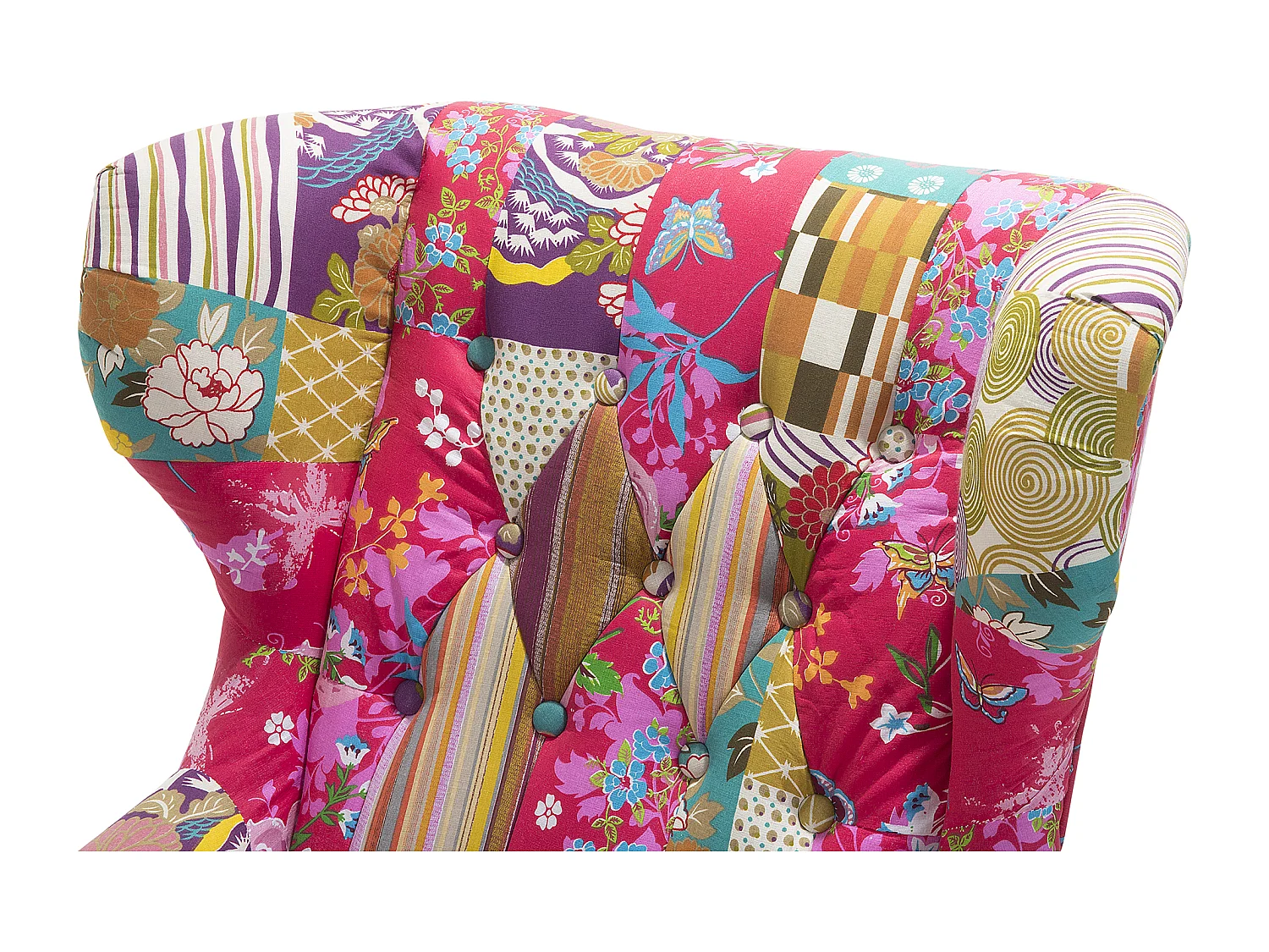 Fauteuil à oreilles MOLDE Tissu Rose fushia