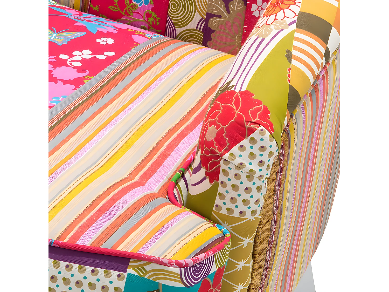 Poltrona com braços MOLDE Tecido Fucsia