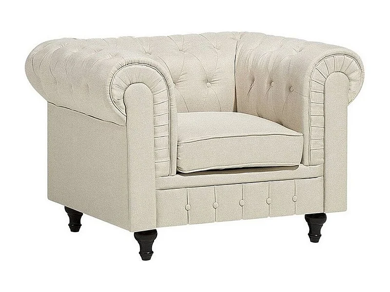 Fauteuil CHESTERFIELD Tissu Beige