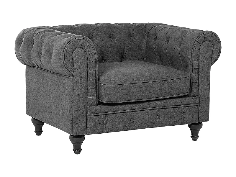 Poltrona CHESTERFIELD Tecido Cinzento