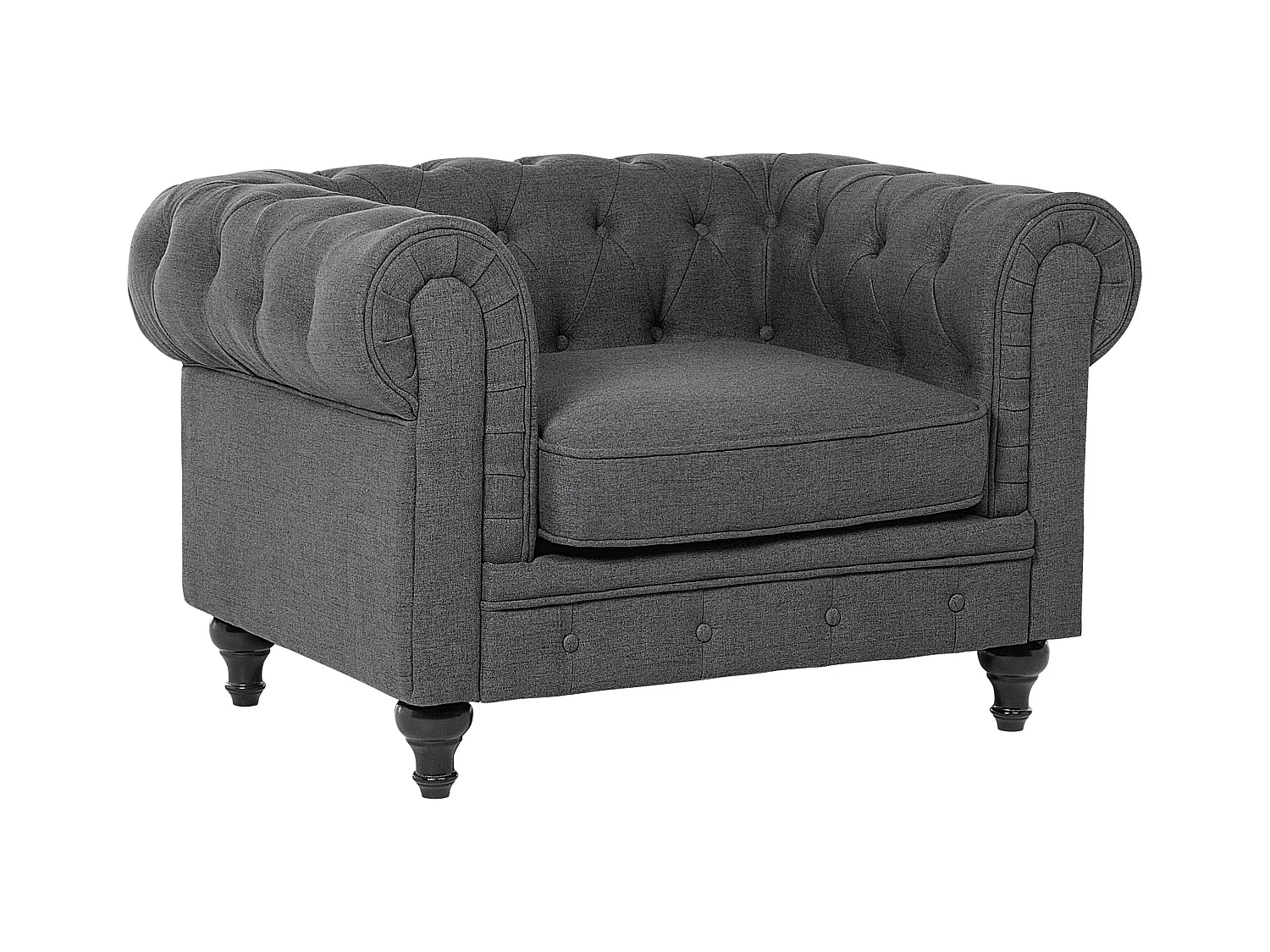 Fauteuil CHESTERFIELD Tissu Gris