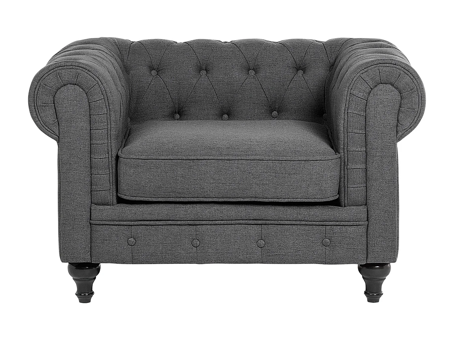Fauteuil CHESTERFIELD Stof Grijs