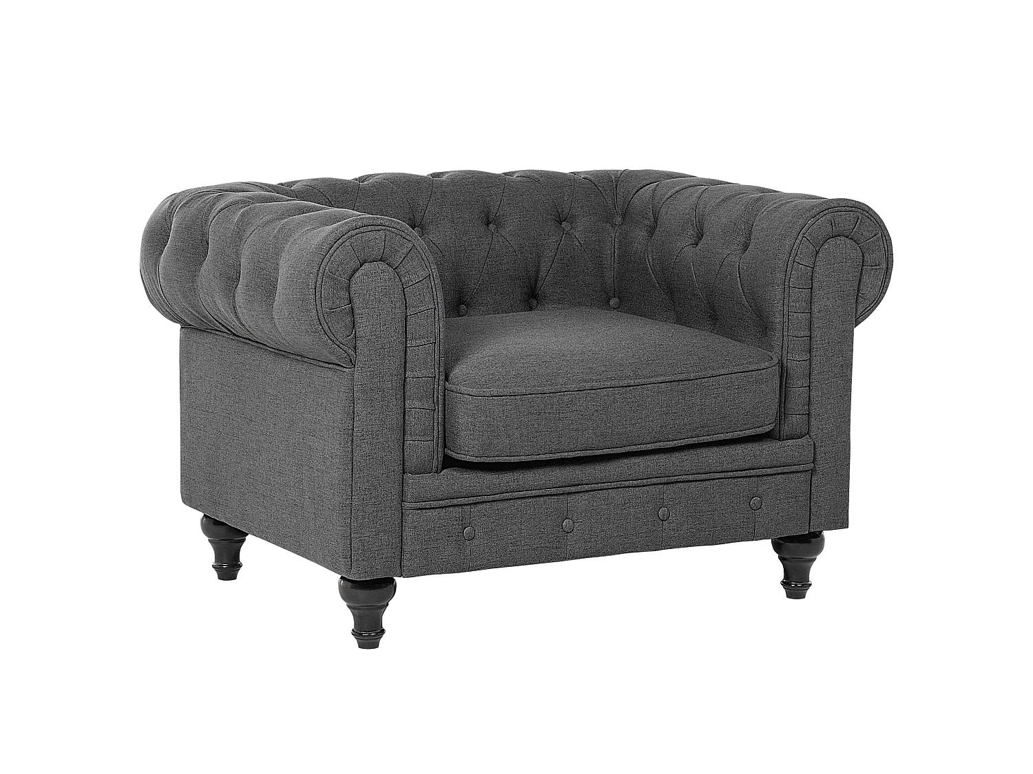Fauteuil CHESTERFIELD Stof Grijs