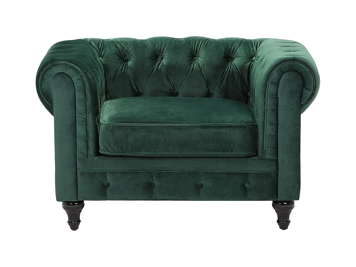 Fauteuil CHESTERFIELD Velours Vert émeraude