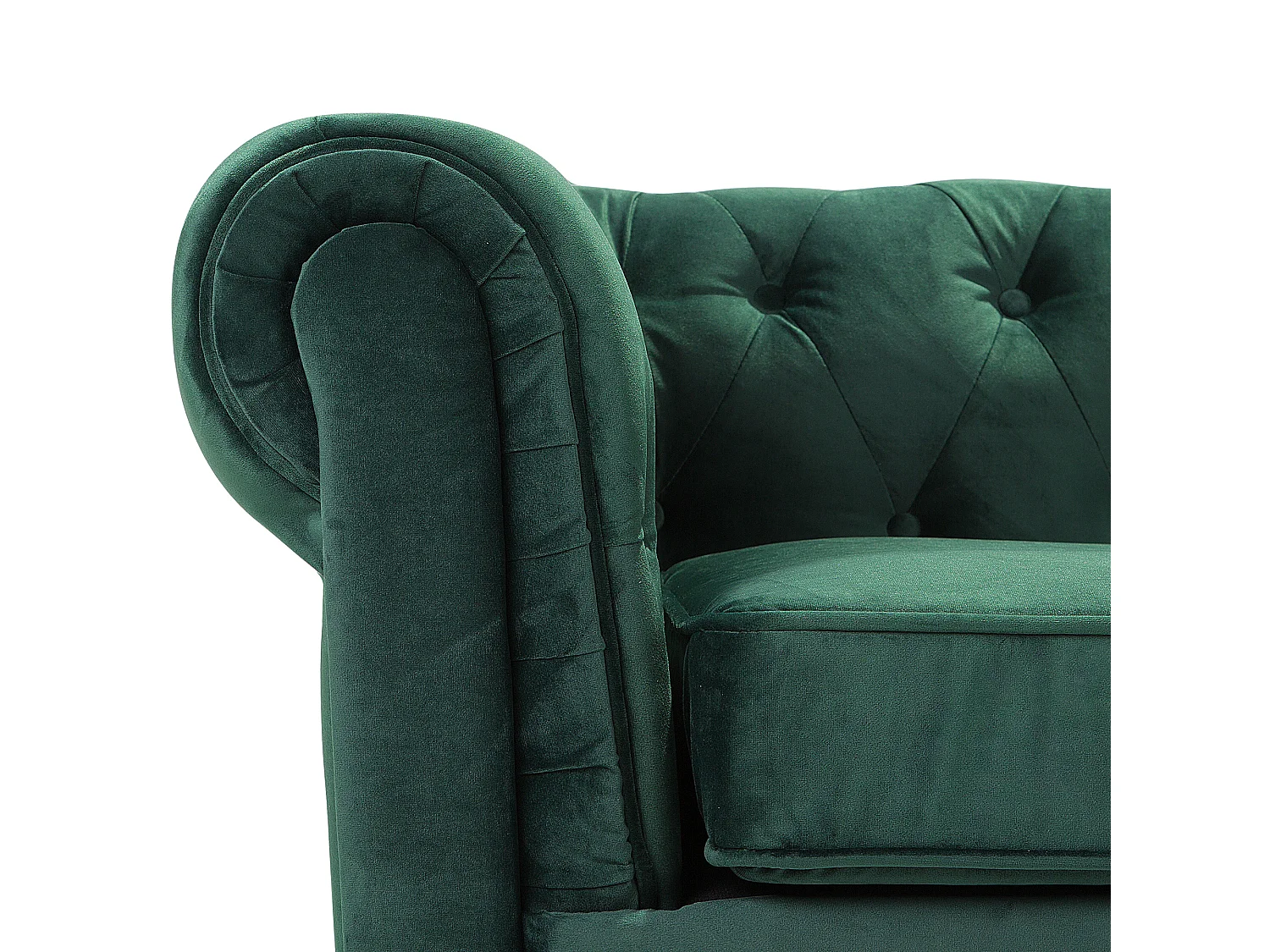 Fauteuil CHESTERFIELD Velours Vert émeraude