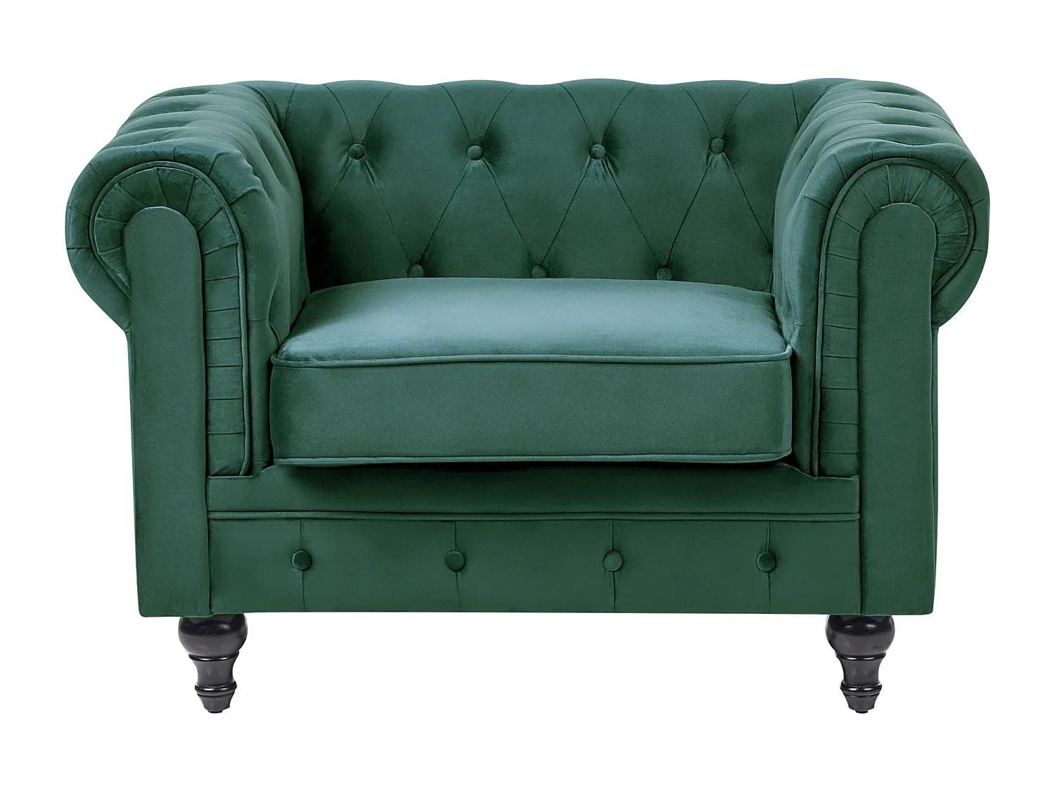 Fauteuil CHESTERFIELD Velours Vert émeraude