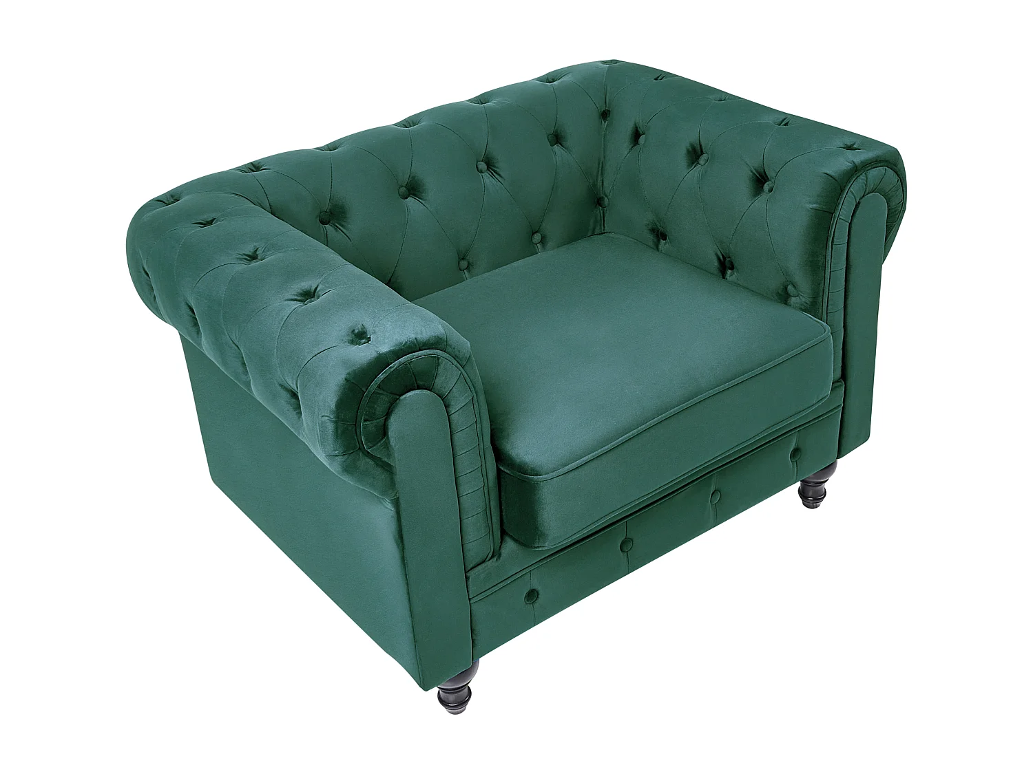 Fauteuil CHESTERFIELD Velours Vert émeraude